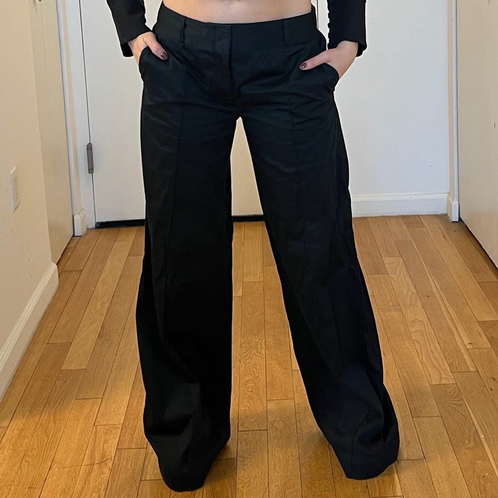 Trendy BCBGMaxAzria Black Wide-Leg Pants